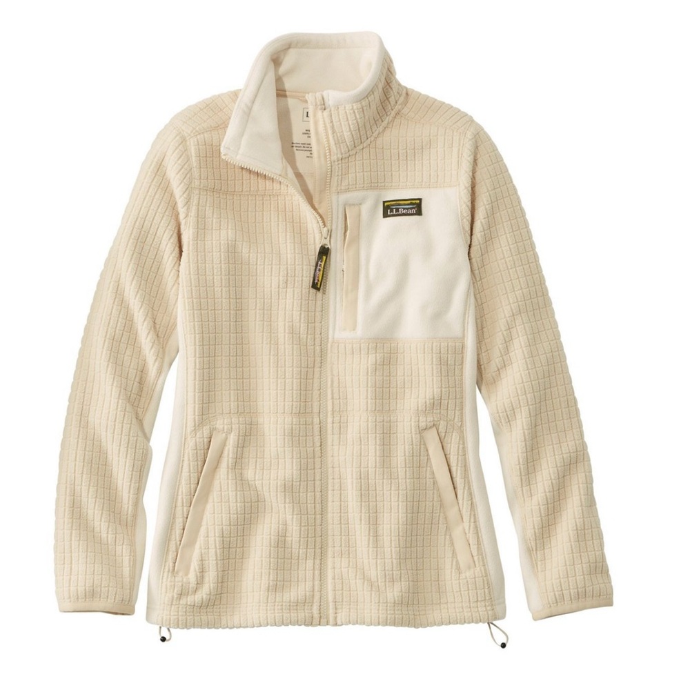 Like New! L.L. Bean Cream Fleece Jacket with Quarter-Zip Design